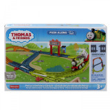 Thomas set de joaca cu locomotiva push along percy si accesorii, Mattel