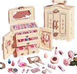 Trusa de machiaj pentru copii WePro Store, Model Dulapior XXL cu 66 de cosmetice si accesorii, usor de depozitat si transportat, Non Toxic, 3 ani +