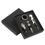Set cadou accesorii pentru vin, 4 elemente, cutie neagra