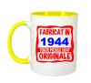 Cana maner galben personalizata Fabricat in 1944 toate piesele sunt originale, INOVATIX&reg;. 330ml, Oem