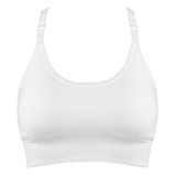 Bustier Sport Alb cu Bureți pentru Femei, Fără Cusături, CMCLASS