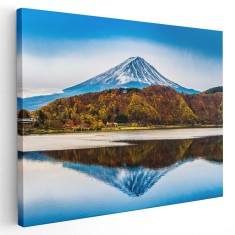 Tablou muntele Fuji si lacul Kawaguchiko Japonia Tablou canvas pe panza CU RAMA 20x30 cm