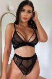 M790-1 Set 2 piese lenjerie sexy din dantela si plasa fina, L, M, S/M