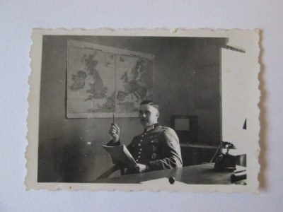 Mini fotografie 62 x 45 mm ofiter nazist anii 40 foto