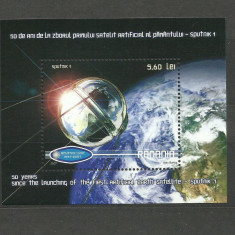 Romania MNH 2007 - 50 ani zborul satelit artificial Sputnik - LP 1786 - colita