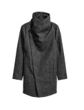 Palton Barbati Gri Lana Tweed Elegant Casual Lung Slim Fashion Guler Inalt Toamna Iarna