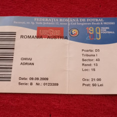 Bilet meci fotbal ROMANIA - AUSTRIA (09.09.2009)