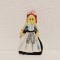 ** Magnet de frigider, fata blonda in costum etnic, popular rustic, lemn pictat
