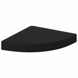 Cumpara ieftin Raft de colt suspendat, negru, 25x25x3,8 cm, MDF