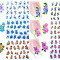 Set stickere/abtibilduri pentru unghii pe baza de apa Flori Flowers 48 FOLII