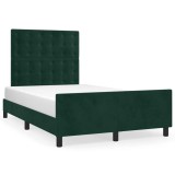 Cumpara ieftin Cadru de pat fara saltea verde inchis 120x190 cm catifea