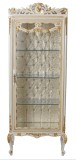 Vitrina baroc din lemn masiv alb cu decoratiuni din alama CAT977D