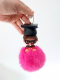 Maimutica Monchhichi (kiki), moncicci, moncici, POM-POM, roz, invatatel