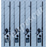 SET 4 Lansete 2.70m ROBINHAN Power cu 4 Mulinete Tectonic HT60 + 4 role 300m FIR