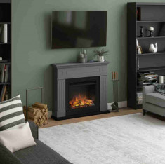 Larsen Solid Grey semineu electric 3D modern gri cu aeroterma foto