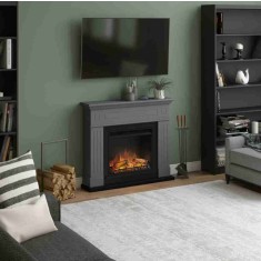 Larsen Solid Grey semineu electric 3D modern gri cu aeroterma
