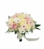 Buchet mediu personalizabil cu trandafiri, flori de cires si floarea miresei (Alb, Roz, Crem), Eventissimi&reg;