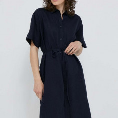 Gant rochie din in culoarea albastru marin, mini, oversize