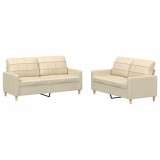 Cumpara ieftin Set de canapele cu perne, 2 piese, crem, textil