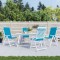 Gossi perne scaun spatar inalt, 4 buc., albastru, 120x50x3 cm, textil