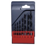 Set 8 spirale pentru lemn elSales ELS-SSL8, marimi de la 3 la 10 mm diametru, carcasa plastic, rosu