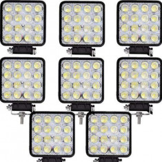 Set 8 proiectoare 16 LED 48W auto OFF-ROAD, IP 67