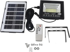 Proiector LED Cu Panou Solar 50W VELORA, Control Prin Telecomanda, Senzor Crepuscular + Accesorii