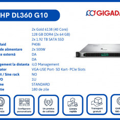 HP DL360 G10 8SFF 2x 6138 P408i Raid 128GB DDR4 2X1,92TB SATA SSD SERVER