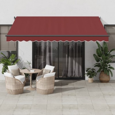 Copertina retractabilă manual, vișiniu, 400x350 cm foto