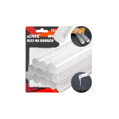 Set batoane silicon transparente, pentru pistoale de lipit, 11 x 100 mm, 12 bucati, Verke foto