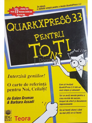 Galen Gruman - QuarkXPress 3.3 pentru tonti (editia 1995) foto