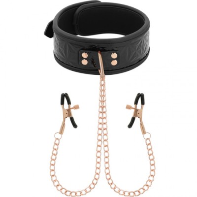 BEGME - BLACK EDITION COLLAR WITH NIPPLE CLAMPS WITH NEOPRENE LINING foto