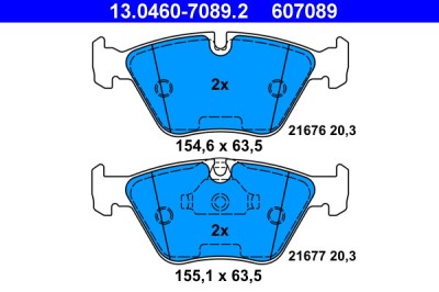 ATE 13.0460-7089.2 set placute frana,frana disc foto