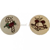 Set de 6 ornamente din lemn pirogravate, decoratiuni rustice de Craciun