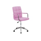 Scaun birou pentru copii SL Q022, Ergonomic, Piele ecologica, Inaltime ajustabila, Roti pivotante, 90 Kg, Mov
