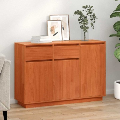 vidaXL Bufet cu sertar Maro ceruit 110 x 34 x 75 cm Lemn masiv de pin 869889 foto