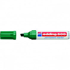 Marker permanent, Edding 500, varf retezat 2-7mm, verde foto