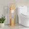 Set suport hartie igienica si perie WC Vasteras bambus [en.casa] HausGarden Leisure