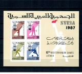 Siria 1987 - Sport, Mediterranean Games, bloc neuzat