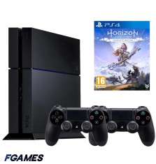Consola Sony Playstation 4 Ps4 500gb + Doua Controllere + Horizon Zero Dawn Complete Edition PlayStation 4, Second-Hand