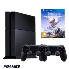 Consola Sony Playstation 4 Ps4 500gb + Doua Controllere + Horizon Zero Dawn Complete Edition PlayStation 4, Second-Hand