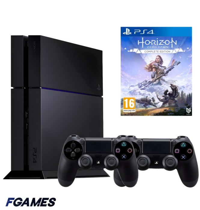 Consola Sony Playstation 4 Ps4 1tb + Doua Controllere + Horizon Zero Dawn Complete Edition PlayStation 4, Second-Hand