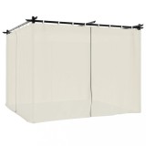Pavilion cu draperii, gri taupe, 3x3 m, otel
