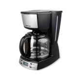 Cumpara ieftin Cafetiera Heinner, 900 W, 1.8 l, timer electronic, afisaj LCD, oprire automata, suport detasabil, Negru/Argintiu