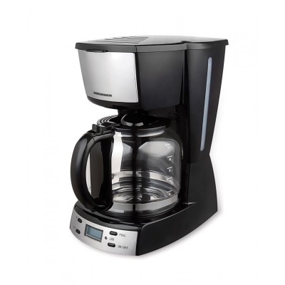 Cafetiera Heinner, 900 W, 1.8 l, timer electronic, afisaj LCD, oprire automata, suport detasabil, Negru/Argintiu foto