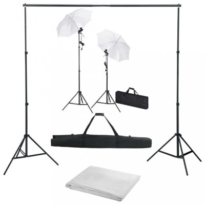 Kit studio foto cu fundal, lămpi și umbrele foto