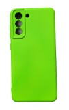 Husa silicon antisoc cu microfibra in interior Samsung Galaxy S21FE Verde Neon, Pistachio