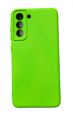 Husa silicon antisoc cu microfibra in interior Samsung Galaxy S21FE Verde Neon foto