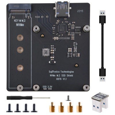 Placa de Expansiune NAS Raspberry Pi X876 NVMe M.2 SATA SSD foto