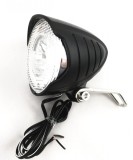 Far Bicicleta LED 1W 20 Lux, Dinam Butuc, Fir, Crom, Montare Frontala, 86x69x69mm
